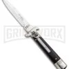 AKC 7.75" Leverletto Ebony Automatic Knife - Satin Bayonet 1 AKC 7.75" Leverletto Ebony Automatic Knife - Satin Bayonet -Akc Sales Store AKC Leverletto LL Auto Ebony Bayo BHQ 92878 jr large