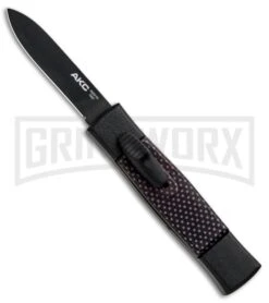 AKC Minion Concord Black/Sim Carbon Fiber OTF Automatic Knife - Black Flat