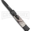 AKC Minion Concord Snake Skin OTF Automatic Knife - Dagger Black Plain -Akc Sales Store AKC Minion Concord OTF Auto Snake Skin Black Dagger BHQ 173568 jr large