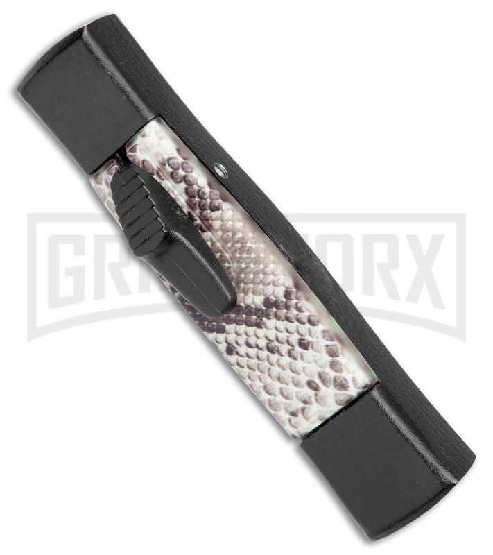 AKC Minion Concord Snake Skin OTF Automatic Knife - Dagger Black Plain 4 AKC Minion Concord Snake Skin OTF Automatic Knife - Dagger Black Plain - Image 2