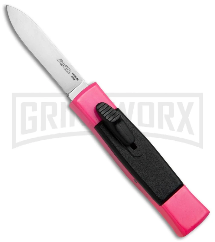 AKC Minion Concord Hot Pink OTF Automatic Knife - Flat Satin Plain 3 AKC Minion Concord Hot Pink OTF Automatic Knife - Flat Satin Plain