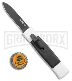 AKC Minion Concord White/Black OTF Automatic Knife - Flat Grind Black Plain 9 AKC Minion Concord White/Black OTF Automatic Knife - Flat Grind Black Plain -Akc Sales Store AKC Minion Concord White Black OTF Auto Flat Grind Black Plain GX 14514 jr bottlecap large