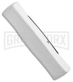 AKC Minion Concord White/Black OTF Automatic Knife - Flat Grind Black Plain 8 AKC Minion Concord White/Black OTF Automatic Knife - Flat Grind Black Plain -Akc Sales Store AKC Minion Concord White Black OTF Auto Flat Grind Black Plain GX 14514 jr side large