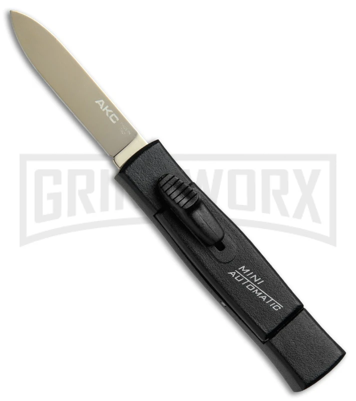 AKC Minion Concord Black OTF Automatic Knife - Flat Gold Plain 3 AKC Minion Concord Black OTF Automatic Knife - Flat Gold Plain