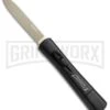 AKC Concord Black OTF Automatic Knife - Flat Gold Plain -Akc Sales Store AKC OTF Black Concord Gold Flat BHQ 52360 jr large