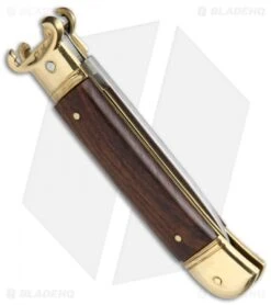AKC Shot Puller 8" Lever Lock Italian Auto Cocobolo W/ Brass (3.2" Polish Flat) -Akc Sales Store AKC Shot Puller 8in LL Italian Cocobolo Brass BP 19867 jr side