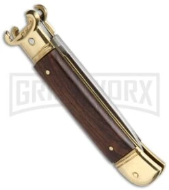 AKC 8" Shot Shell Puller Lever Lock Cocobolo W/ Brass Auto Knife - Flat Plain 8 AKC 8" Shot Shell Puller Lever Lock Cocobolo W/ Brass Auto Knife - Flat Plain -Akc Sales Store AKC Shot Puller 8in LL Italian Cocobolo Brass BP 19867 jr side large