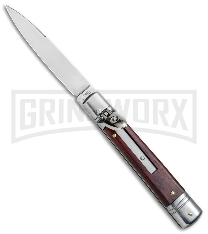 AKC 7.75" Slimline Lever Lock Cocobolo Automatic Knife - Flat 3 AKC 7.75" Slimline Lever Lock Cocobolo Automatic Knife - Flat