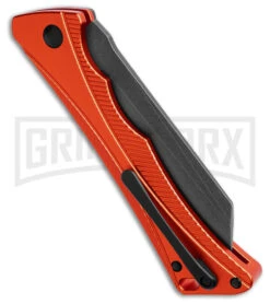 AKC Smarty Orange W/Black Bolster Automatic Knife Reverse Tanto - Black SW Plain -Akc Sales Store AKC Smarty AK Orange w Black Bolster 3in BSW BHQ 184676 td side large