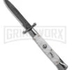 AKC 9" Italian Stiletto Swinguard White Pearlex Automatic Knife - Damascus Plain 2 AKC 9" Italian Stiletto Swinguard White Pearlex Automatic Knife - Damascus Plain -Akc Sales Store AKC Swinguard 9in Automatic Italian Stiletto White Pearlex 4in Damascus Bayonet BHQ 180890 hd large