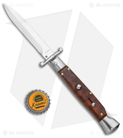 Bolster AKC 9" Automatic Italian Stiletto Snakewood (4" Satin Bayonet) 6 Bolster AKC 9" Automatic Italian Stiletto Snakewood (4" Satin Bayonet) - Image 4