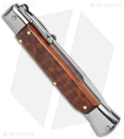 Bolster AKC 9" Automatic Italian Stiletto Snakewood (4" Satin Bayonet) 8 Bolster AKC 9" Automatic Italian Stiletto Snakewood (4" Satin Bayonet) -Akc Sales Store AKC Swinguard 9in Snakewood Bayo Satin GX 4273 jr side