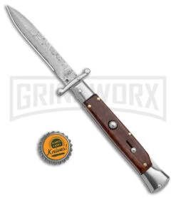 AKC Swinguard 9" Snakewood (Damascus Bayonet Blade) -Akc Sales Store AKC Swinguard 9in Snakewood Damascus Bayo GX 4274 jr bottlecap large
