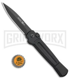 AKC X-treme Ace Black Automatic Knife - Black Plain 9 AKC X-treme Ace Black Automatic Knife - Black Plain -Akc Sales Store AKC X TREME ACE Side Opening Automatic Knife Black Black BHQ 100384 kp bottle cap large