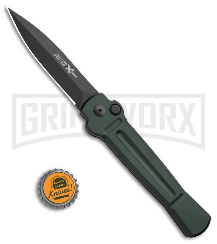 AKC X-treme Ace Dark Green Automatic Knife - Black Plain 6 AKC X-treme Ace Dark Green Automatic Knife - Black Plain - Image 4