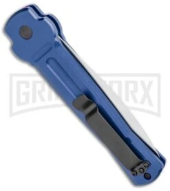 AKC X-treme ACE Blue Automatic Knife - Satin Plain -Akc Sales Store AKC X treme Ace Auto Blue Satin BHQ 105467 jr side large