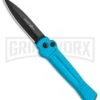 AKC X-treme ACE Light Blue Automatic Knife - Black -Akc Sales Store AKC X treme Ace Auto Light Blue Black ACE LBLB BHQ 115396 jr large