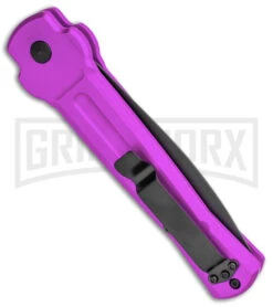 AKC X-treme Ace Purple Automatic Knife - Black Plain -Akc Sales Store AKC X treme Ace Auto Purple Black BHQ 179221 jr side large