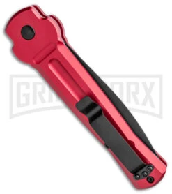 AKC X-treme Ace Red Automatic Knife - Two Tone Plain -Akc Sales Store AKC X treme Ace Auto Red TT BHQ 143382 jr side large