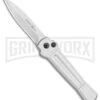 AKC X-treme Ace Silver Automatic Knife - Satin Plain -Akc Sales Store AKC X treme Ace Auto Silver Satin BHQ 113920 jr large
