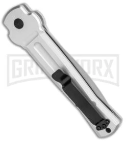 AKC X-treme Ace Silver Automatic Knife - Satin Plain -Akc Sales Store AKC X treme Ace Auto Silver Satin BHQ 113920 jr side large