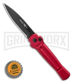 AKC X-treme Ace Red Automatic Knife - Black Plain 9 AKC X-treme Ace Red Automatic Knife - Black Plain -Akc Sales Store AKC X treme Ace Automatic Knife Red 3.6 Black BHQ 123056 LS Bottlecap large