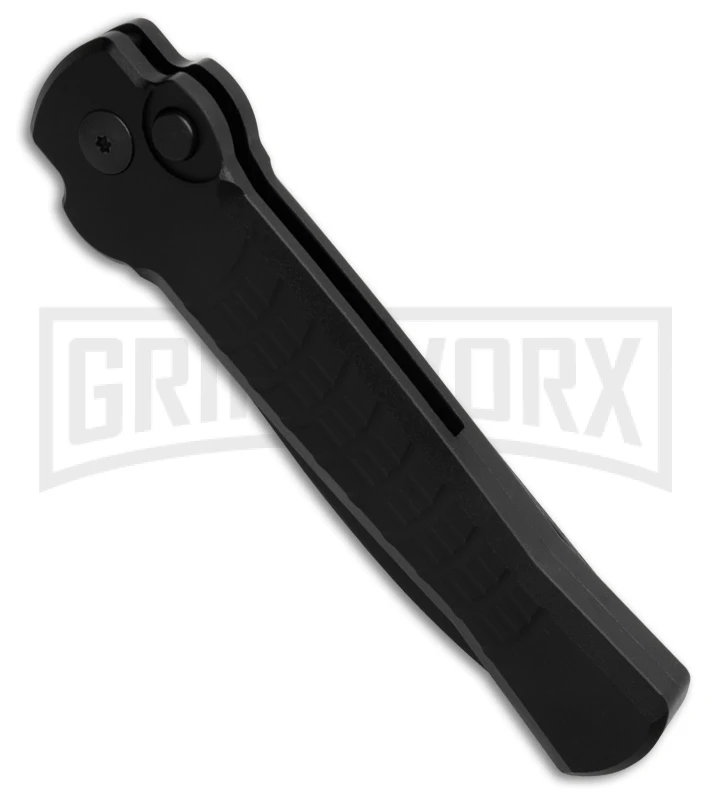AKC X-treme Ace1 Side Opener Black Automatic Knife - Black Plain 4 AKC X-treme Ace1 Side Opener Black Automatic Knife - Black Plain - Image 2