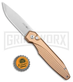 AKC X-treme Dandy Tan Aluminum Automatic Knife (Stonewash) -Akc Sales Store AKC X treme Dandy Tan Aluminum Auto SW BHQ 176851 jr bottlecap large