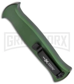 AKC X-treme EVO Green OTF Automatic Knife - Dagger Black Plain -Akc Sales Store AKC X treme EVO OTF Auto Dagger Green Black GX 37364 jr side large