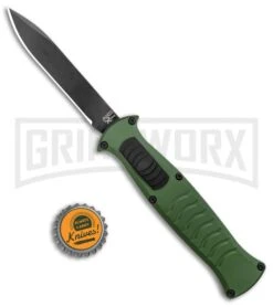 AKC X-treme EVO Green OTF Automatic Knife - Black Plain -Akc Sales Store AKC X treme EVO OTF Auto Green Black BHQ 105414 jr bottlecap 2 large
