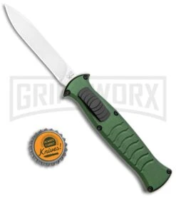 AKC X-treme EVO Green OTF Automatic Knife - Satin Plain -Akc Sales Store AKC X treme EVO OTF Auto Green Satin BHQ 105417 jr bottlecap large