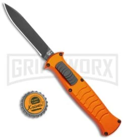 AKC X-treme EVO Orange OTF Automatic Knife - Black Plain -Akc Sales Store AKC X treme EVO OTF Auto Orange Black BHQ 105416 jr bottlecap large