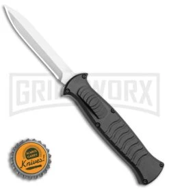 AKC X-treme EVO Black OTF Automatic Knife - Satin Plain Dagger -Akc Sales Store AKC X treme EVO OTF Automatic Knife Black 3.5 Satin Dagger BHQ 119723 LS Bottlecap large