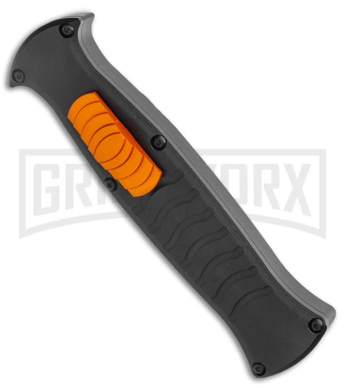 AKC X-treme EVO Black / Orange Slide OTF Automatic Knife - Black Plain Dagger 4 AKC X-treme EVO Black / Orange Slide OTF Automatic Knife - Black Plain Dagger - Image 2