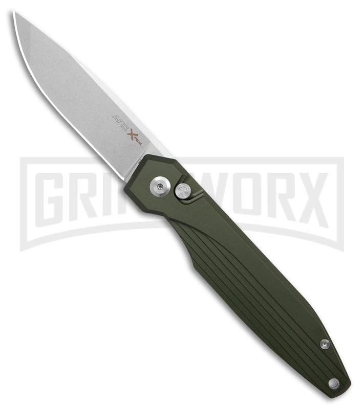 AKC X-treme Dandy Green Aluminum Automatic Knife - SW Plain 3 AKC X-treme Dandy Green Aluminum Automatic Knife - SW Plain