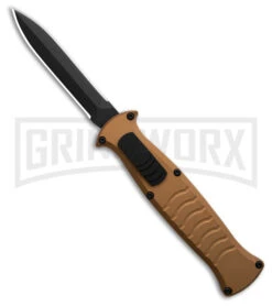 AKC X-treme EVO Gold OTF Automatic Knife - Black Plain Dagger