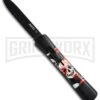 AKC Concord Red/White Skull OTF Automatic Knife - Flat Grind Black Flat -Akc Sales Store AKC concord red white skull black BP 19138 er large