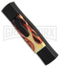 AKC Minion Concord Flames OTF Automatic Knife - Black Flat 7 AKC Minion Concord Flames OTF Automatic Knife - Black Flat -Akc Sales Store AKC minion concord flames black flat BHQ 19002 er side large