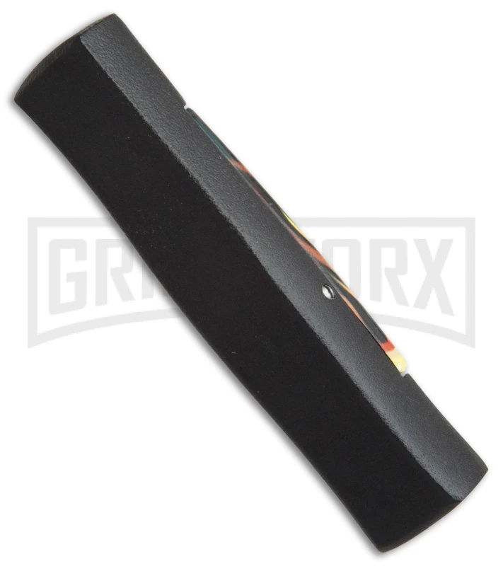 AKC Minion Concord Flames OTF Automatic Knife - Black Flat 4 AKC Minion Concord Flames OTF Automatic Knife - Black Flat - Image 2