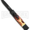 AKC Minion Concord Flames OTF Automatic Knife - Black Flat -Akc Sales Store AKC minion concord flames black flat BHQ 19002 jr large