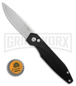 AKC X-treme Dandy Black Aluminum Automatic Knife - Stonewash Plain 9 AKC X-treme Dandy Black Aluminum Automatic Knife - Stonewash Plain -Akc Sales Store Akc Xtreme Dandy Black Aluminum AK SW BHQ 174573 td size large
