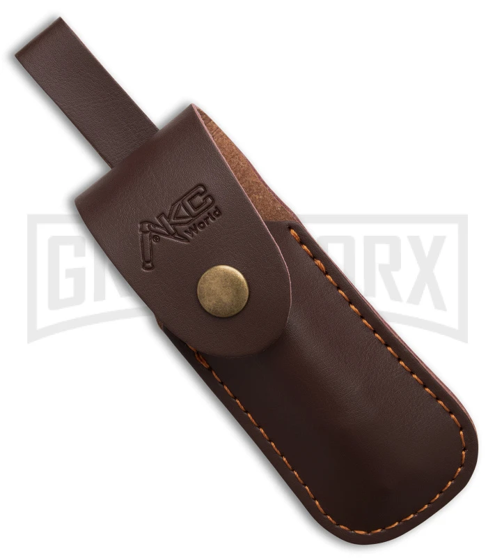 Automatic Italian Style Swinguard 9" Stag W/Clip - Damascus Bayonet Blade 6 Automatic Italian Style Swinguard 9" Stag W/Clip - Damascus Bayonet Blade - Image 4