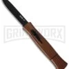 AKC 077 Concord Brown OTF Automatic Knife - Black Plain