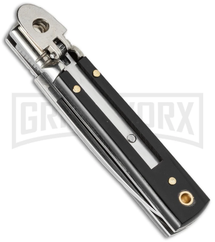 AKC Classic 6" Italian Lever Lock Dark Horn Automatic Knife - Polish Plain 4 AKC Classic 6" Italian Lever Lock Dark Horn Automatic Knife - Polish Plain - Image 2