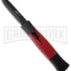 AKC 077 Concord Black/Red OTF Automatic Knife - Dagger Black Plain -Akc Sales Store akc 770 black red inserts large