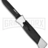 AKC 777 Blackfinger Brushed Aluminum OTF Automatic Knife - Black Plain 2 AKC 777 Blackfinger Brushed Aluminum OTF Automatic Knife - Black Plain -Akc Sales Store akc 777 flat black large