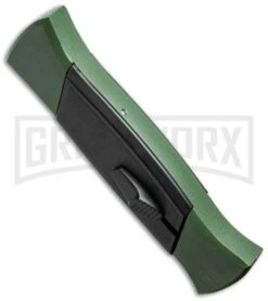 AKC 777 Blackfinger Green/Black OTF Automatic Knife - Flat Grind Satin Plain 7 AKC 777 Blackfinger Green/Black OTF Automatic Knife - Flat Grind Satin Plain -Akc Sales Store akc 777 green satin flat side cm large