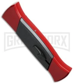 AKC 777 Blackfinger Red/Black OTF Automatic Knife - Flat Grind Satin Plain 7 AKC 777 Blackfinger Red/Black OTF Automatic Knife - Flat Grind Satin Plain -Akc Sales Store akc 777 red satin flat bottom cm large