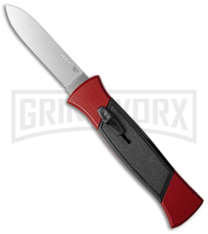 AKC 777 Blackfinger Red/Black OTF Automatic Knife - Flat Grind Satin Plain 3 AKC 777 Blackfinger Red/Black OTF Automatic Knife - Flat Grind Satin Plain
