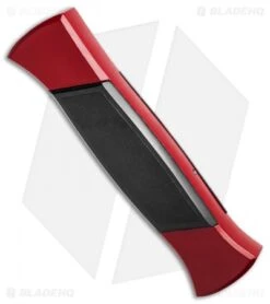 AKC 777 Blackfinger OTF Automatic Knife Red/Black (3.375" Satin Flat) -Akc Sales Store akc 777 red satin flat side cm